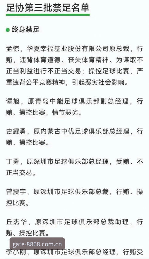 体育注册功能详解 足协第三批禁足名单曝光,17人终身禁赛背后藏着什么秘密?